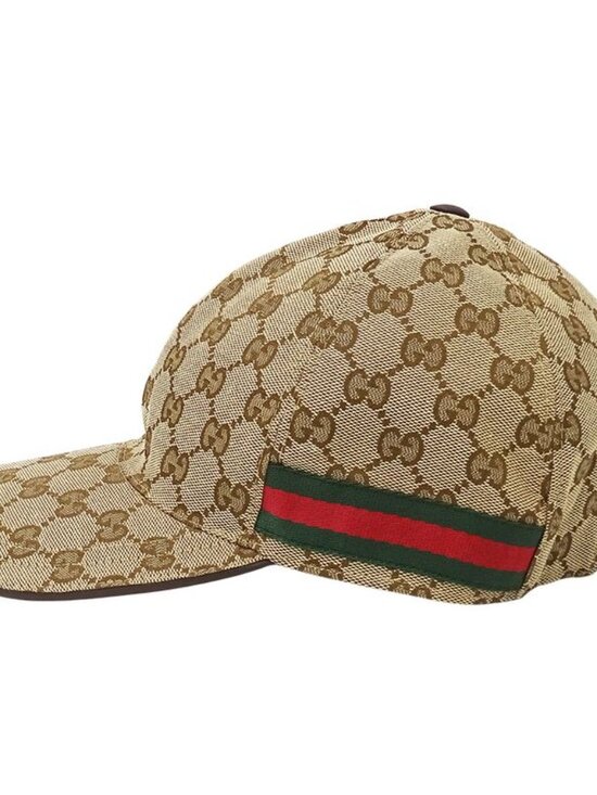 Gucci Cap Web Striped GG Canvas Baseball Beige Brown main image 10
